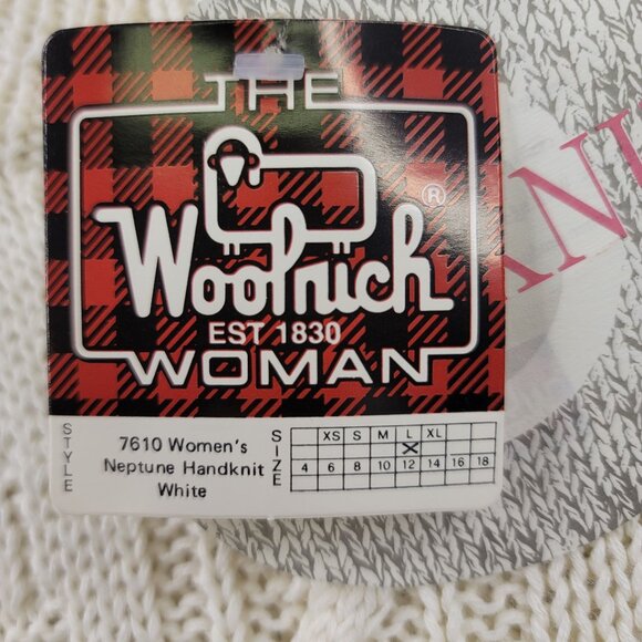 Woolrich 1990s Large Hand Cable Knit Sailboat Sweater Vest Vintage Deadstock - Picture 3 of 9